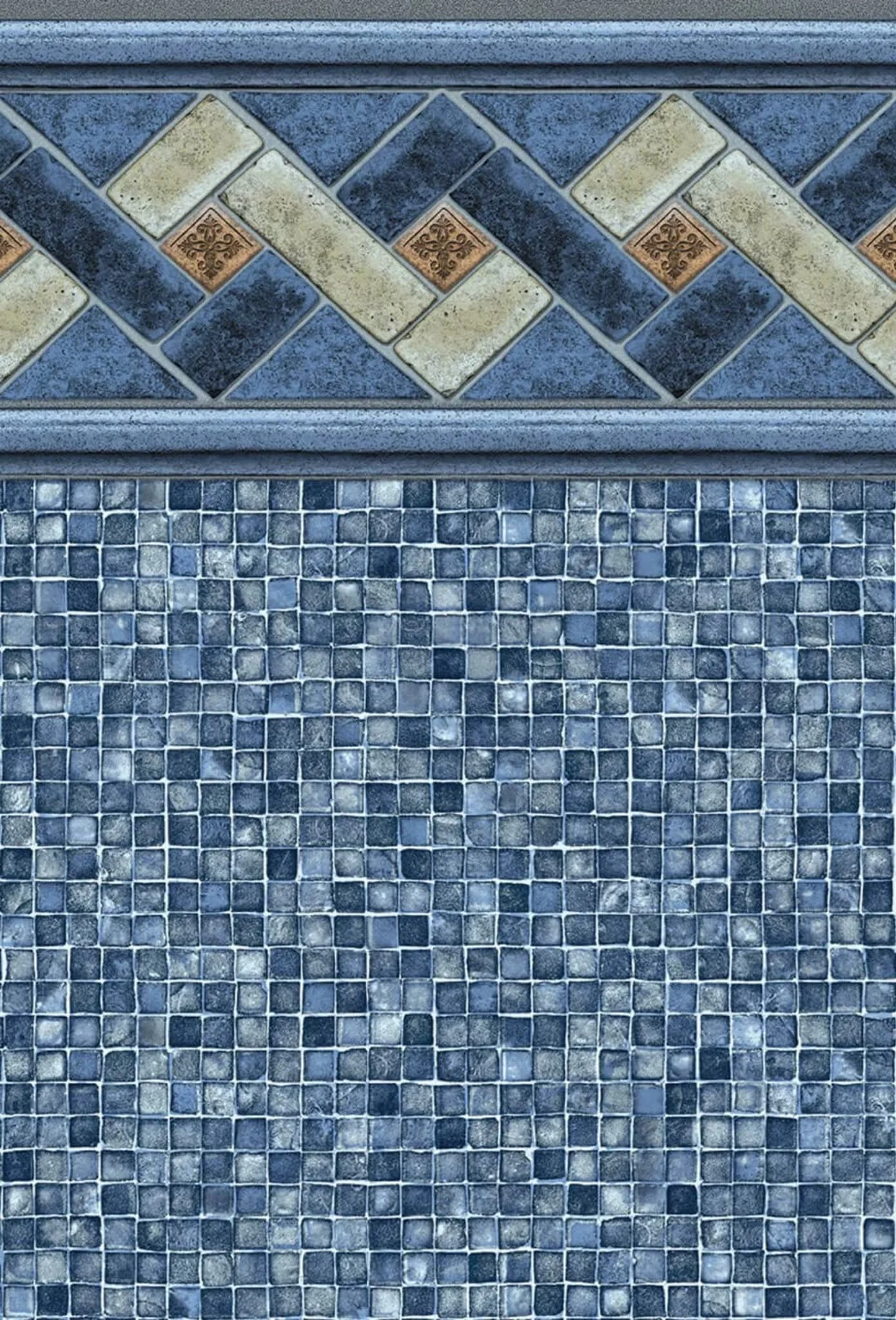 Mountain Top Mosaic pool liner pattern