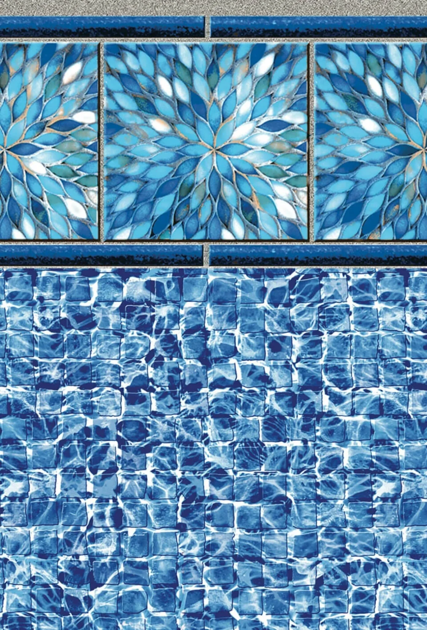 Sunburst pool liner bright design